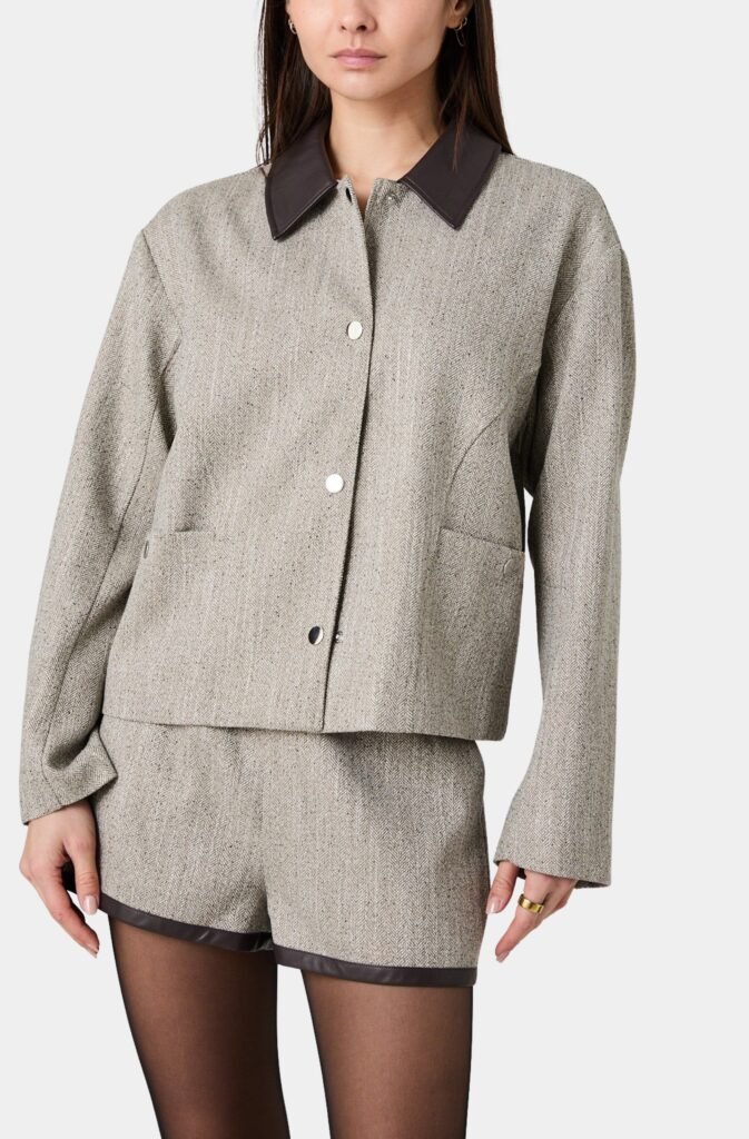 Speckled Herringbone Cropped Jacket product image 1