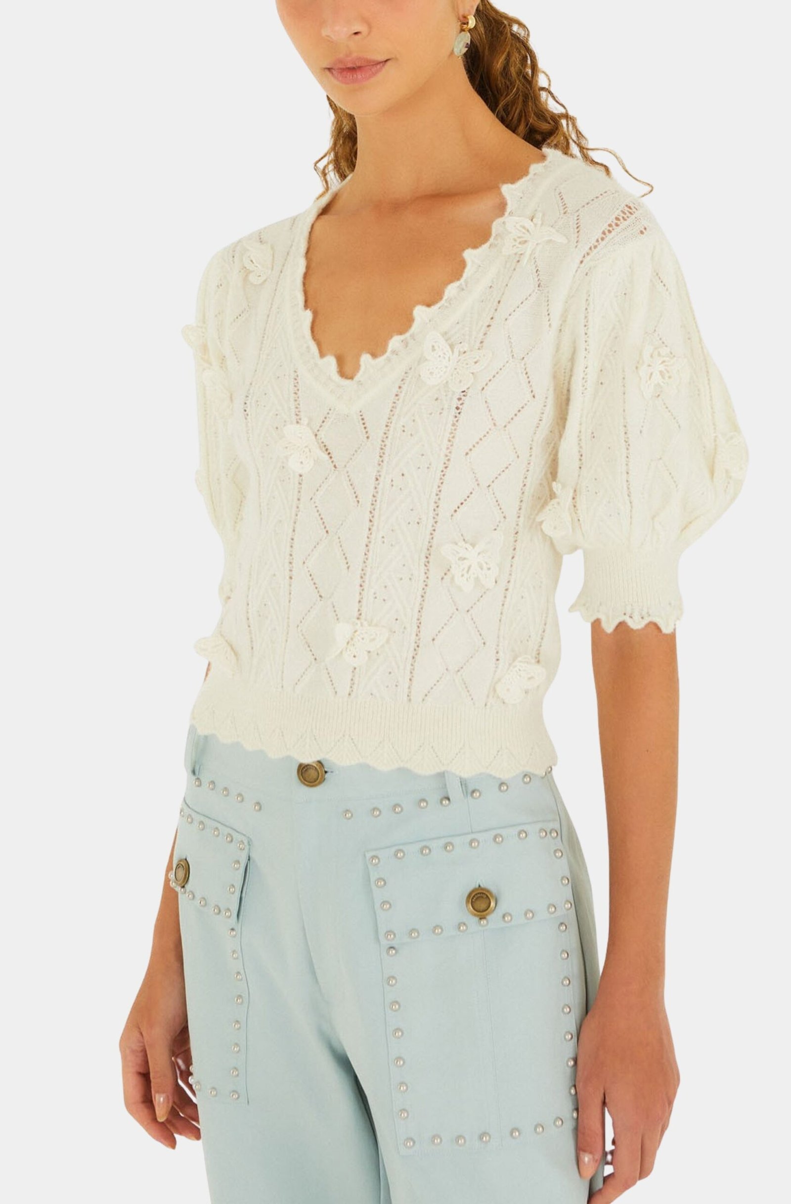 Richilieu 3D Butterflies Artisanal Knit Top product image 2