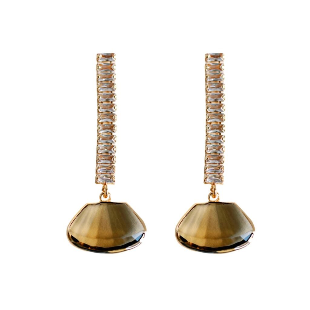 Brown Swingy Diamond Drop Earrings product image 1