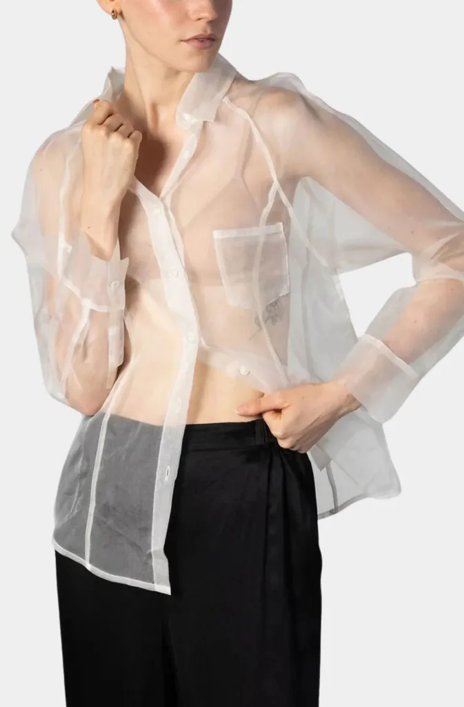 Sheer Organza Silk Structured Shirt product image 1