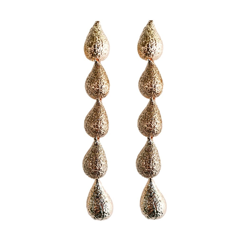 Swingy Textured Gold Teardrop Earrings product image 1