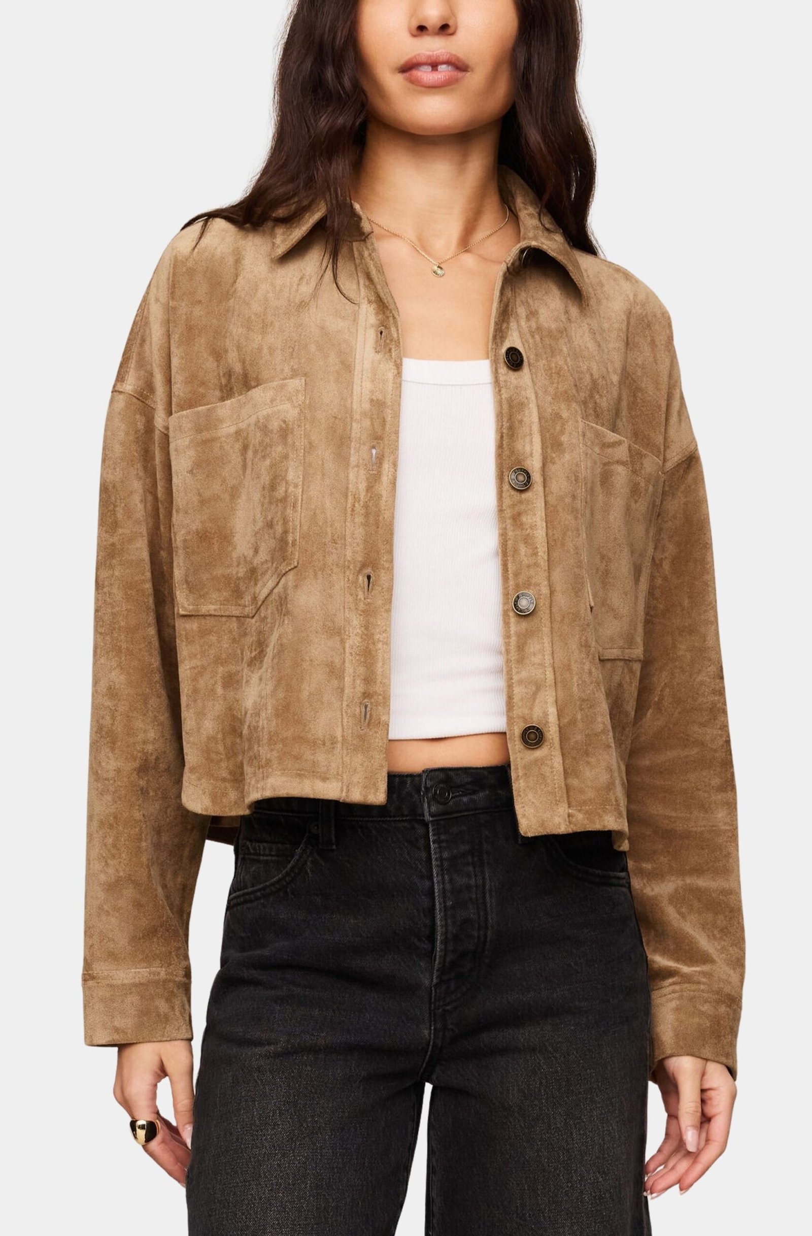 All Day Cropped Suede Jacket product image 1
