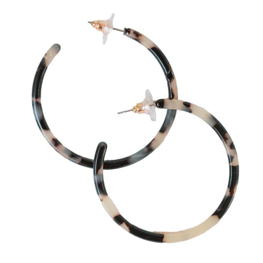 Skinny Blonde Tortoise Hoop Earrings product image 1