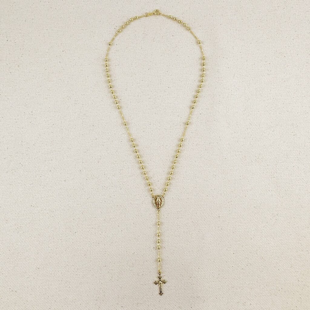 18k Gold Filled 3.3mm Rosary Necklace product image 1